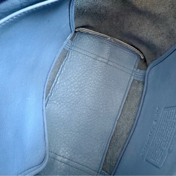 Coach Vintage Waverly Tote 4133 Blue Periwinkle Glovetanned Leather 1997 RARE - Picture 13 of 14
